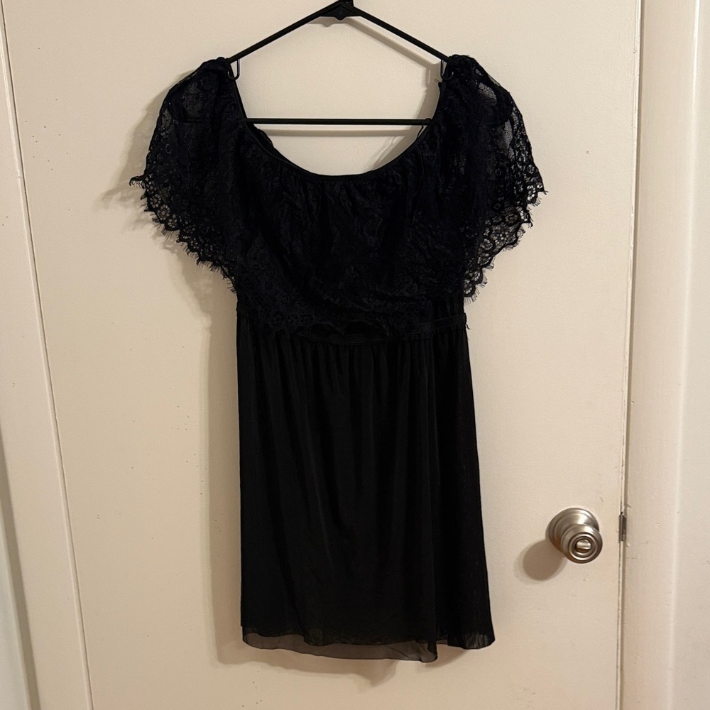SHEIN Elegant Black Lace Slip Dress